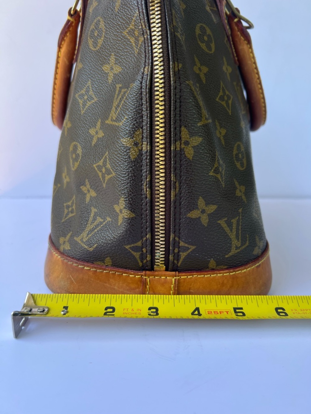 Louis Vuitton Monogram Alma PM Brown Canvas Top Handle Bag Authentic Vintage - Picture 5 of 12